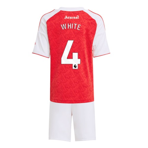 Otroški Nogometni dresi Arsenal Ben White #4 Domači 2025-26 Kratek Rokav (+ Kratke hlače)